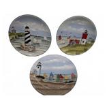 Sakura Nantucket Shopeline Plates, Set of 3