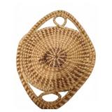 Handwoven Round Basket with Loop Handles