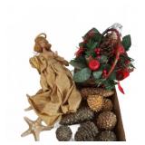 Holiday Decor Items and Wreath Bag