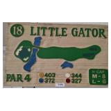 Little Gator Golf Hole Wood Sign 30x18