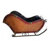 Wicker and Metal Decorative Sleigh Basket