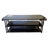 Black Glass and Wood Media Console 56x18x22