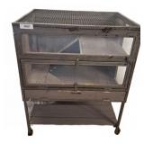 Wire Mesh Rolling Enclosure Cage, 27x19x35