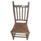Wooden Ladder-Back Rocking Chair with Rush