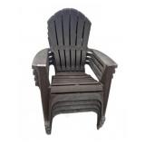 4 Brown Plastic Stackable Chairs