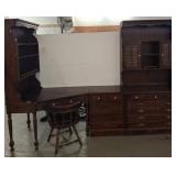 Ethan Allen 3-Piece Wood Sectional Desk Set