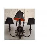Three-Light Black Metal Wall Sconce