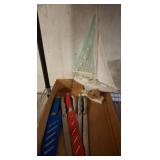 Knife Set with Decorative Sailboat