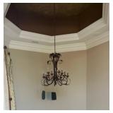 36in Metal Scrollwork Leaf Chandelier