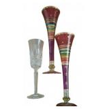 Waterford Crystal Flute and Art Glass Pair