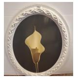 Round Framed Calla Lily Wall Art