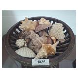 Decorative Wooden Bowl with Assorted Seashell