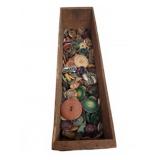 Wooden Kraft Cheese Box With Assorted Buttons