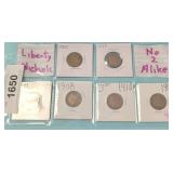 6 Liberty Head Nickels, 1901ï¿½1910