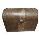 Brown Faux Crocodile Patterned Chest