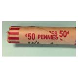 Roll of Wheat Pennies, $0.50 Face Value