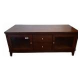 Wood Media Console Cabinet 60x23x25 Inches