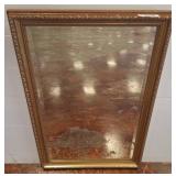 Rectangular Wall Mirror with Ornate Gold-Tone