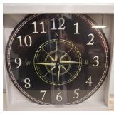 Wall Clock with Compass Design