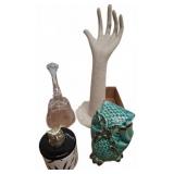 Decorative Home Decor Lot With Owl Jar