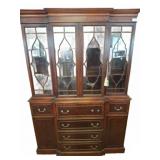 Antiuque mahogany China Cabinet with Secretary, 52