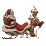 Santa Sleigh and Reindeer Christmas Display