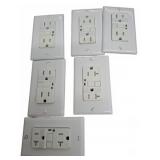 6 White Cooper GFCI Outlets
