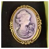 Oval Cameo Brooch With Gold-Tone Frame