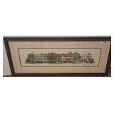 Framed Rainbow Row Charleston SC Needlework