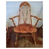Wooden Spindle-Back Rocking Chair