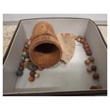 Clay Marbles With Wooden Cup