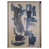 Abstract Canvas Painting Signed 25x37