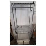 Metal Storage Rack with Bins, 24x18x72 Inches