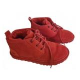 UGG Red Suede Shearling Boots Size 9