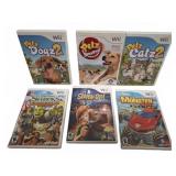 6 Nintendo Wii Video Games with Cases