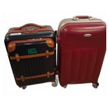 Samsonite Red Luggage & Faux Leather Suitcase