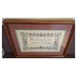 Framed Embroidered Quote Wall Art