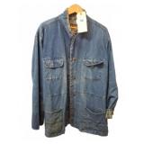 Ashton 2X Denim Chore Jacket with Plaid Liner