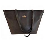 Coach Black Leather Shoulder Tote Bag