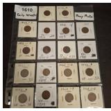 Early Wheat Cents, Many Mints