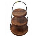 Three-Tier Wood and Metal Stand, 16x24