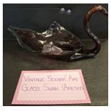 Sooner Art Glass Swan Amethyst