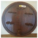 Wooden Wine Barrel Lid Rack, 24-Inch Diameter