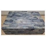 Three Blue Mosaic Storage Boxes
