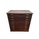 Wooden Multi-Drawer Flat File Cabinet 27x16x 26