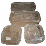 Clear Glass Refrigerator Dishes Set