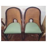 Wood and Cane Back Side Chairs