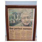 Framed 13"ï¿½16" Sports Memory Newspaper Print