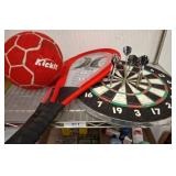 Kickit Ball, Two Rackets, Dartboard and Darts