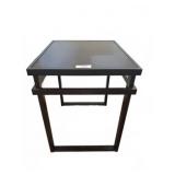 Black Metal and Glass Side Table 19x22x24